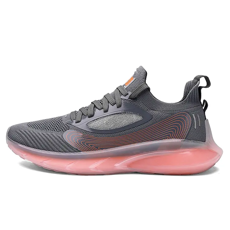 Fujian Supplier Custom Brand Logo TPU Outsole Anti Slip Fly Knit Upper Breathable Running Shoes For Man