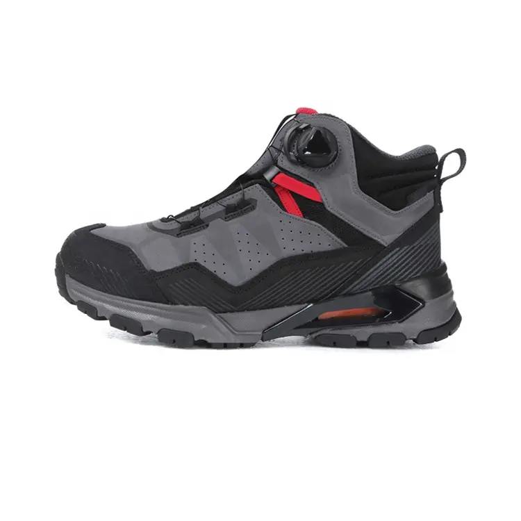 New Mid-top Lace-up  Fashion Safety Anti Slip Outdoor Women Men Waterproof Hiking Leather Boots