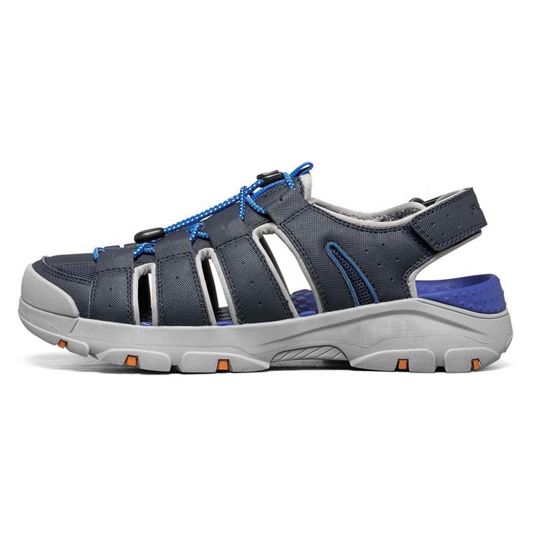Grey OEM Accept JIAN ER Rubber EVA China Brand Customized Summer Outdoor Beach MD Synthetic Blue Men Boys Closed-toe Sandals